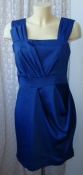 Платье женское элегантное коктейльное синее мини Eksept р.46 6236