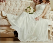 Свадебное платье, размер S, Ог 83 см, От 68 см. Рост 156+14 см
