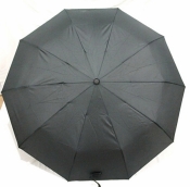 Зонт складной мужской в 3 сложения черный эпонж S.L. Венгрия