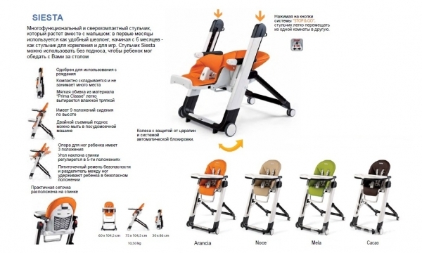 Peg perego siesta стульчик для кормления инструкция